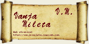 Vanja Mileta vizit kartica